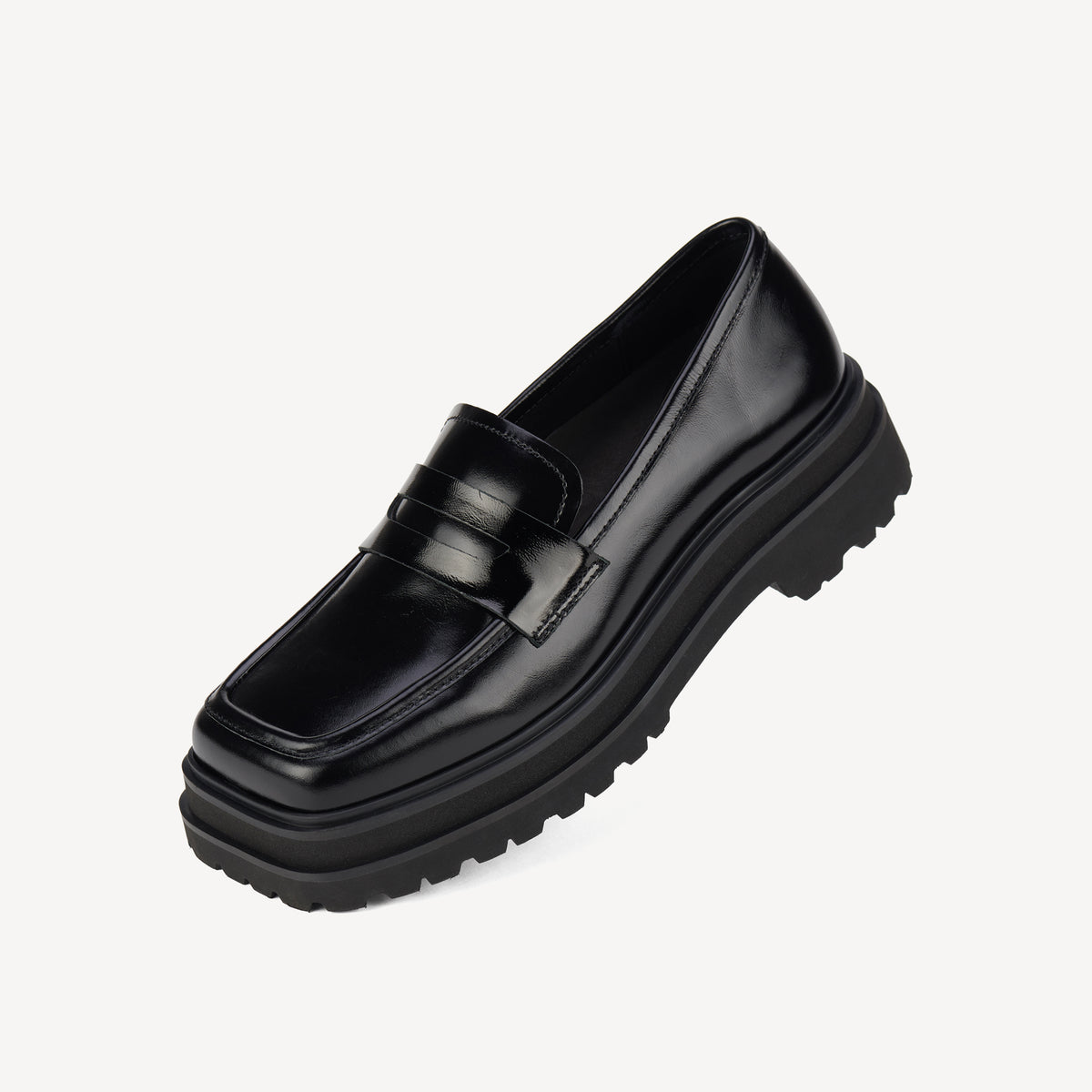 Loafer Step Square Toe Black Patent