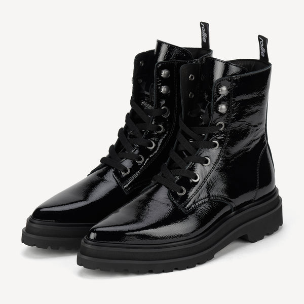 Pointed Sidezip Black Patent