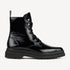 Rollie Pointed Sidezip Black Patent — women's boot, side profile