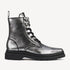 Rollie Pointed Sidezip Brushed Silver — women's boot, side profile