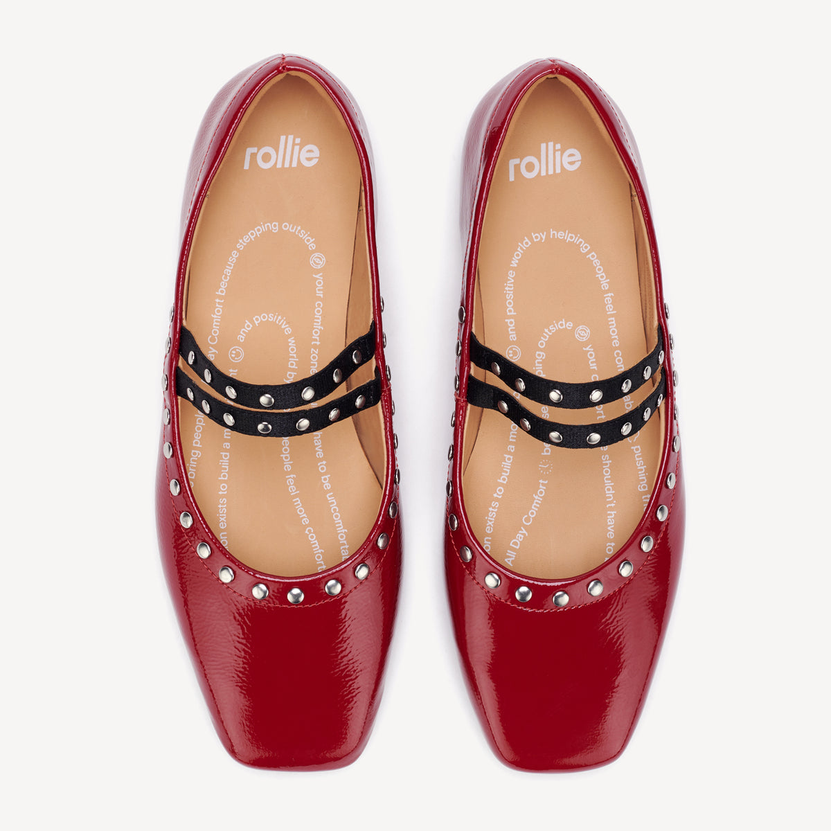 Ballet MJ Square Toe Stud Merlot Patent
