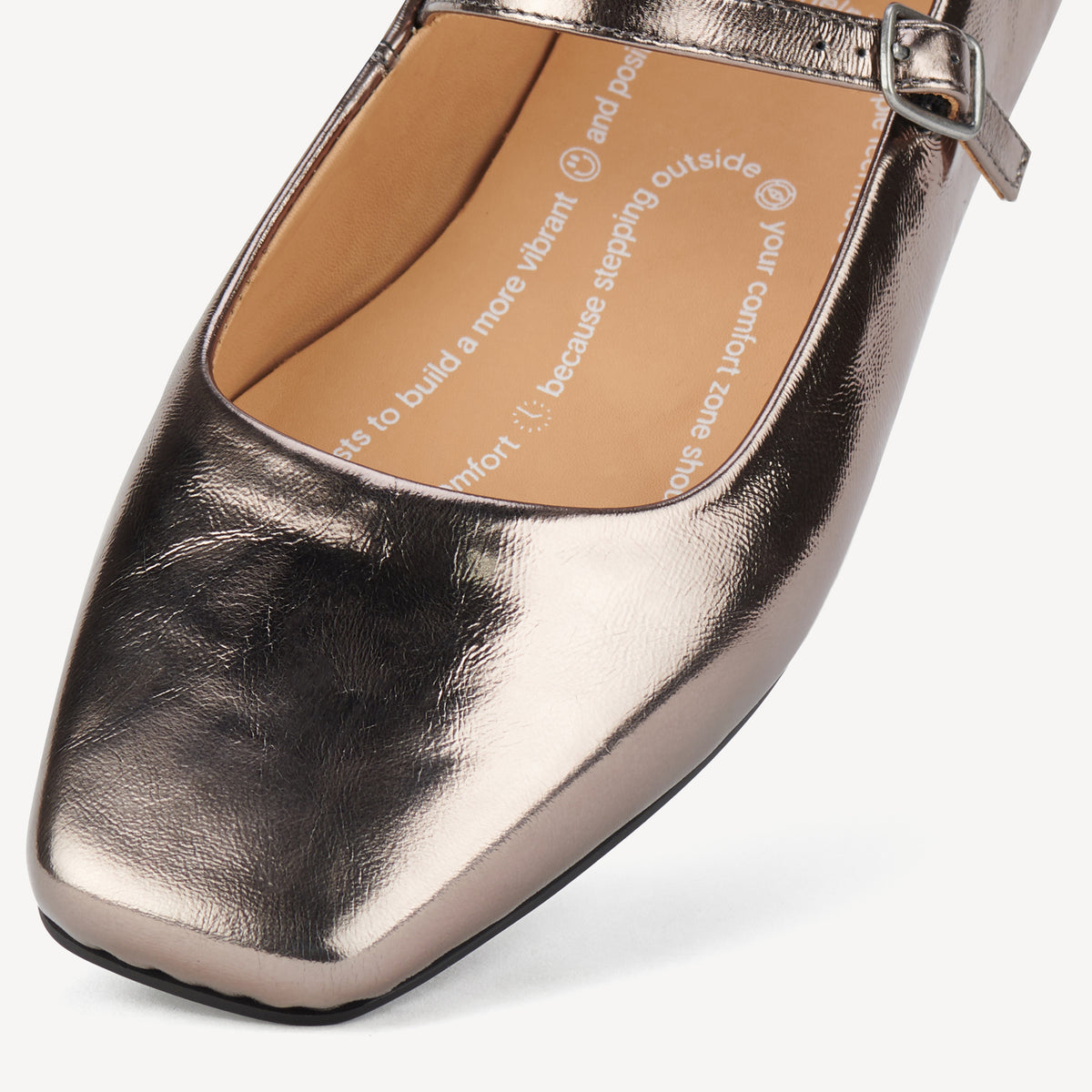 Ballet MJ Square Toe Pewter Patent