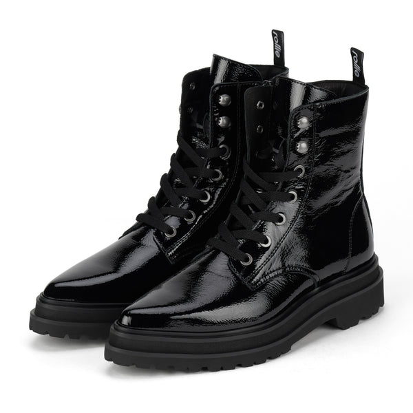 Pointed Sidezip Black Patent
