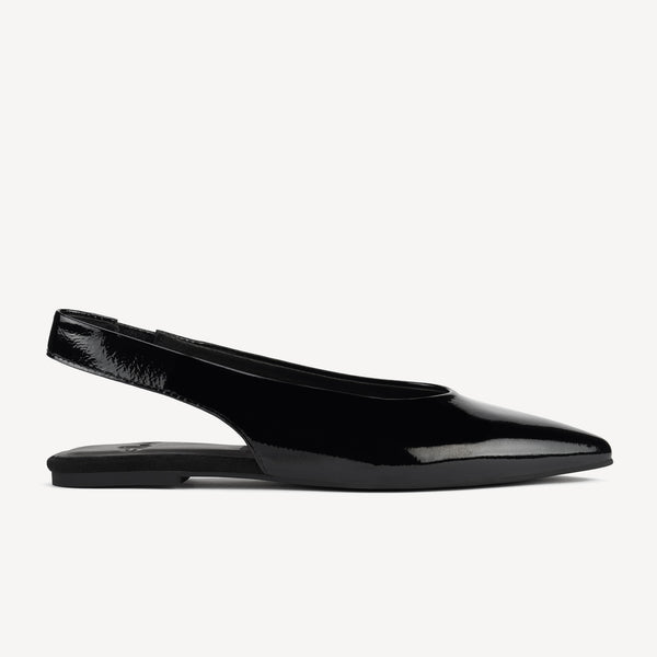 Pointed Slingback Black Patent