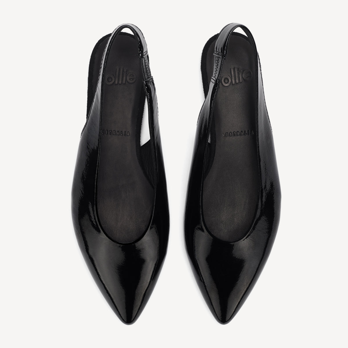 Pointed Slingback Black Patent