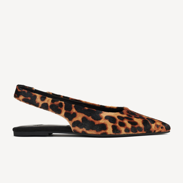 Pointed Slingback Dark Camel Leopard