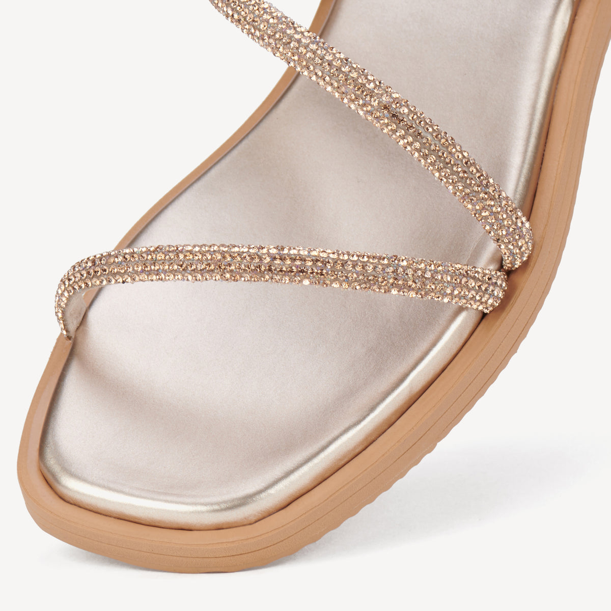 Sandal Slide Rose Gold Rhinestone