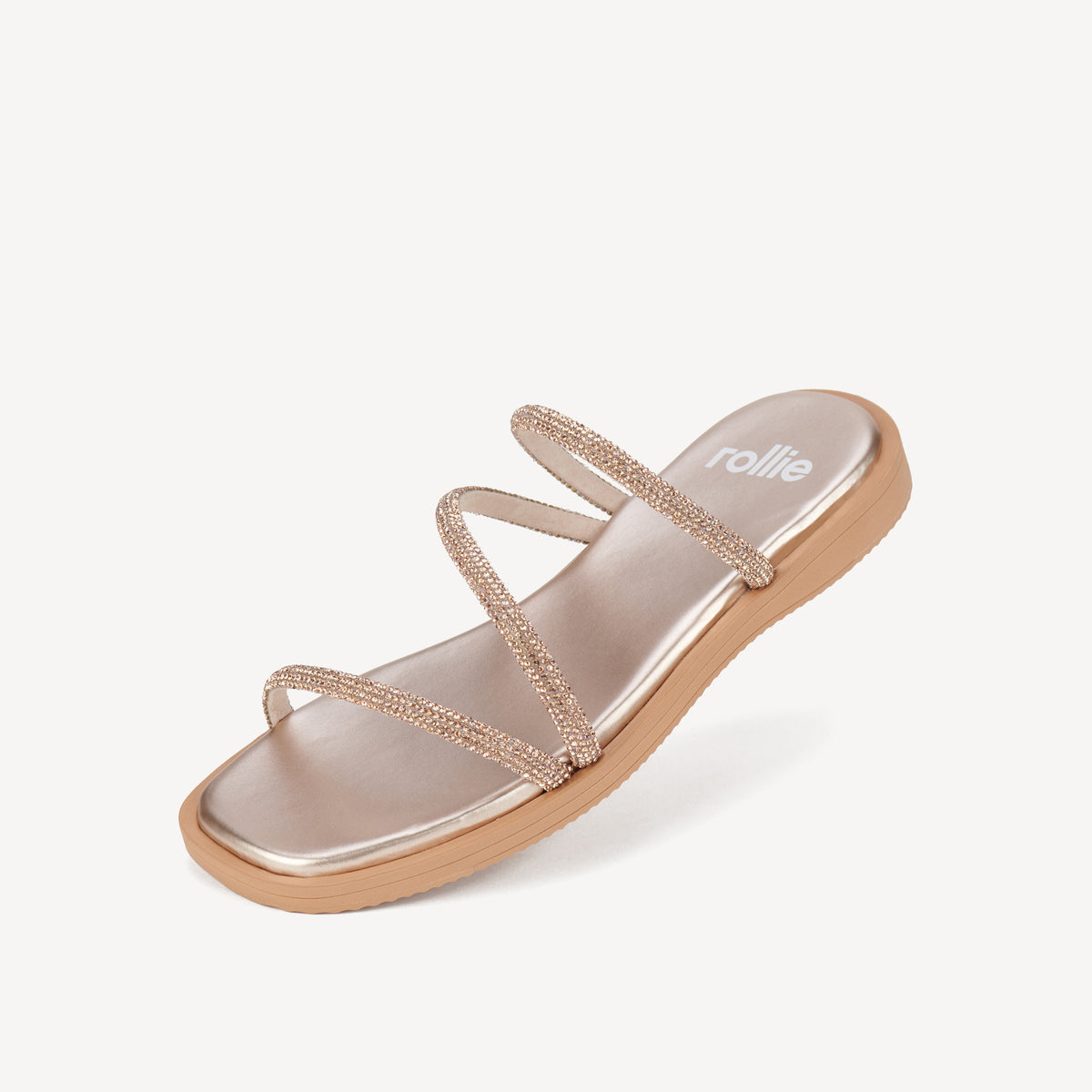Sandal Slide Rose Gold Rhinestone