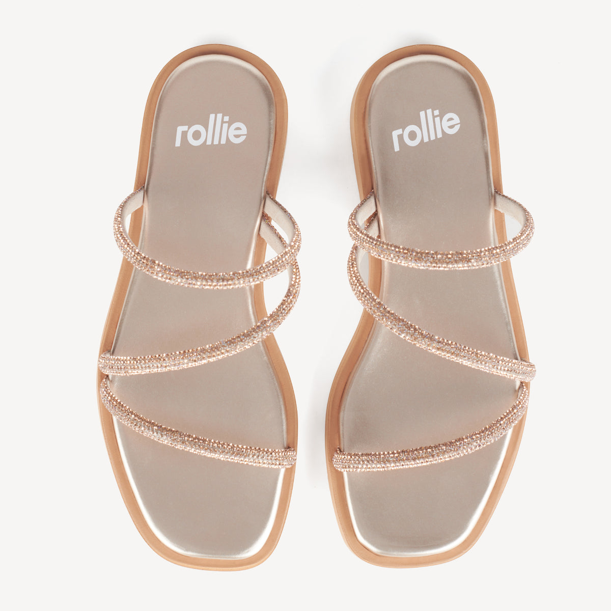 Sandal Slide Rose Gold Rhinestone