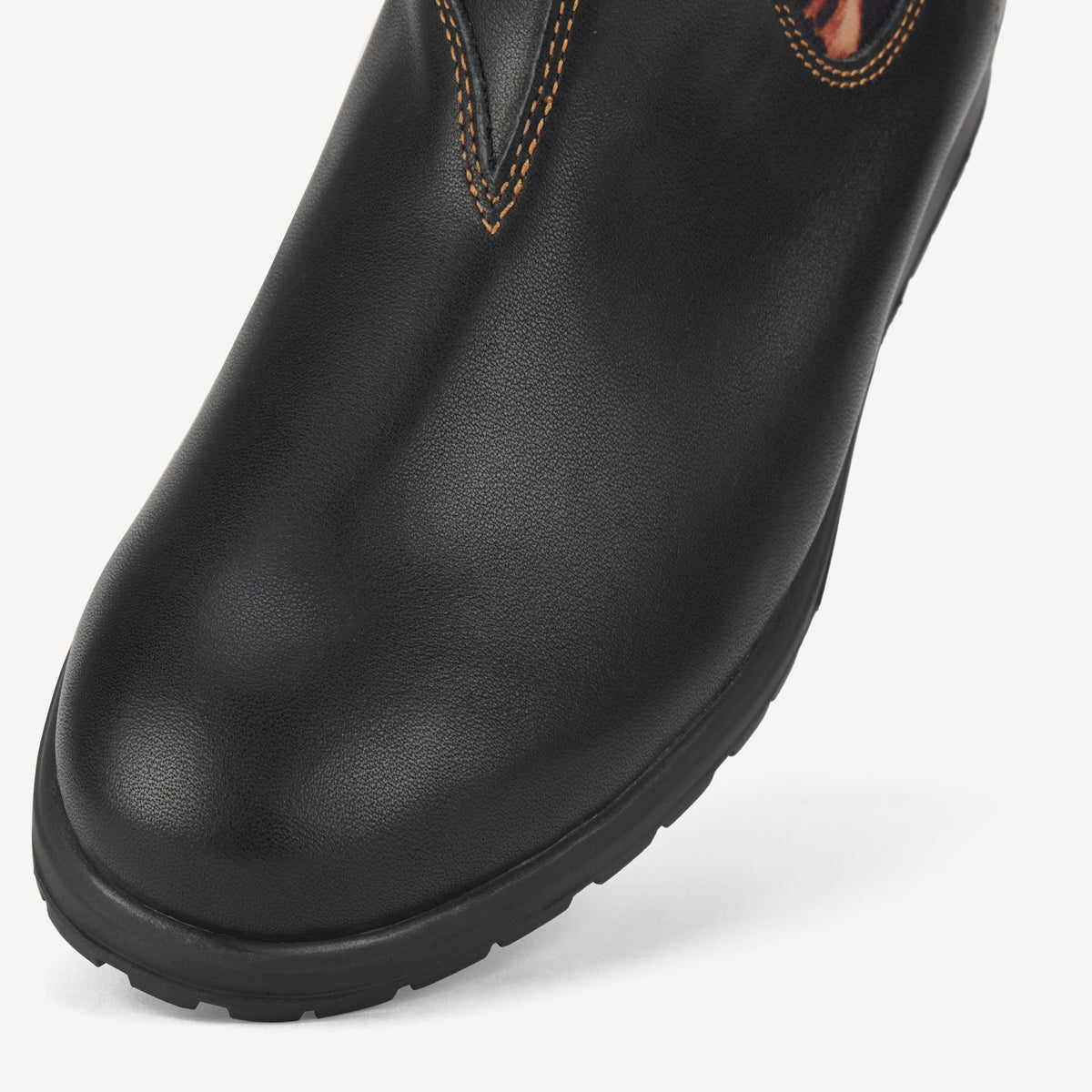 Rollie Fields Chelsea Black/Dark Camel Leopard — women's boot, angled three-quarter view