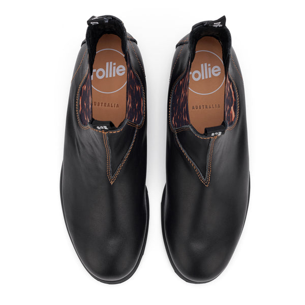Fields Chelsea Black/Dark Camel Leopard