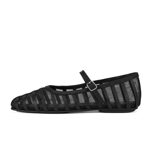 Ballet Mary Jane Cage Mesh Black
