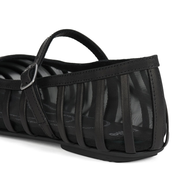 Ballet Mary Jane Cage Mesh Black