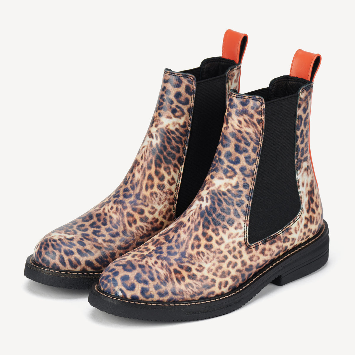 Rollie Rollie x Blunt Chelsea Rise WR Leopard — women's boot, front view