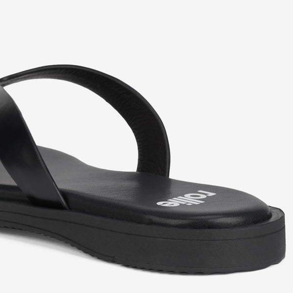 Square Toe Thong All Black