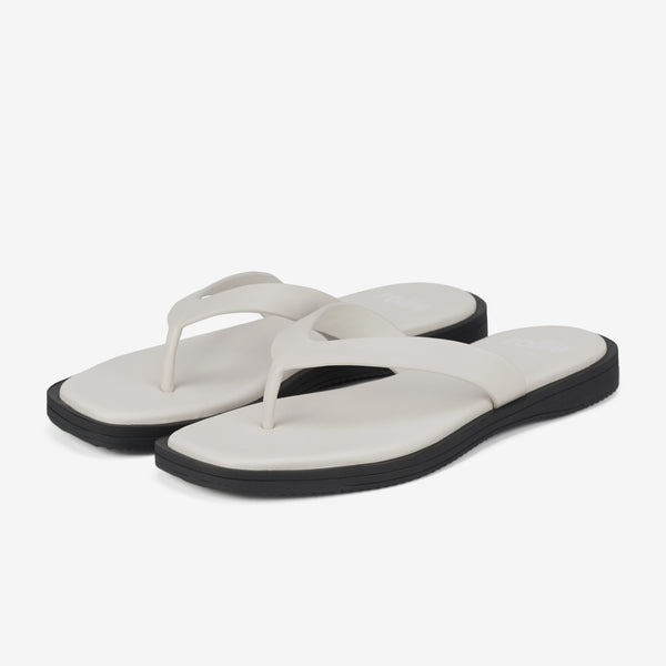 Square Toe Thong Bone/Black