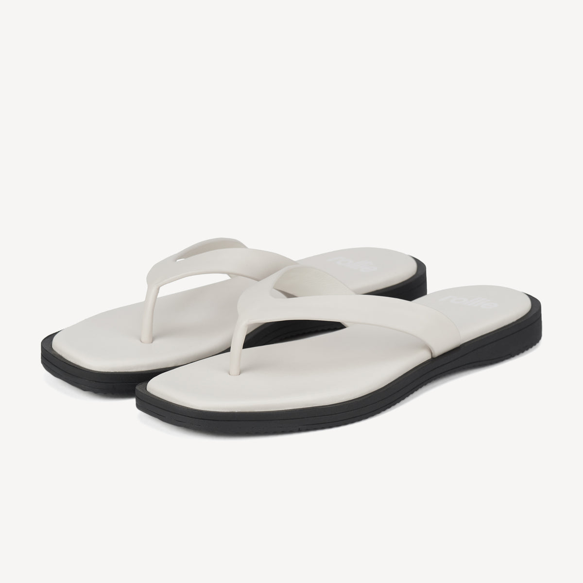 Square Toe Thong Bone/Black