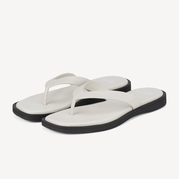 Square Toe Thong Bone/Black
