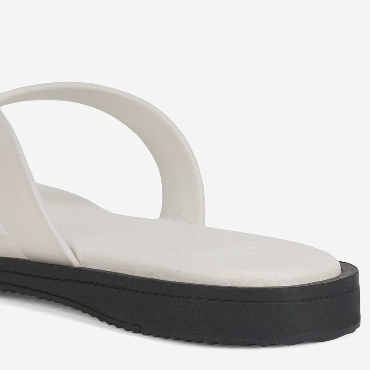 Square Toe Thong Bone/Black