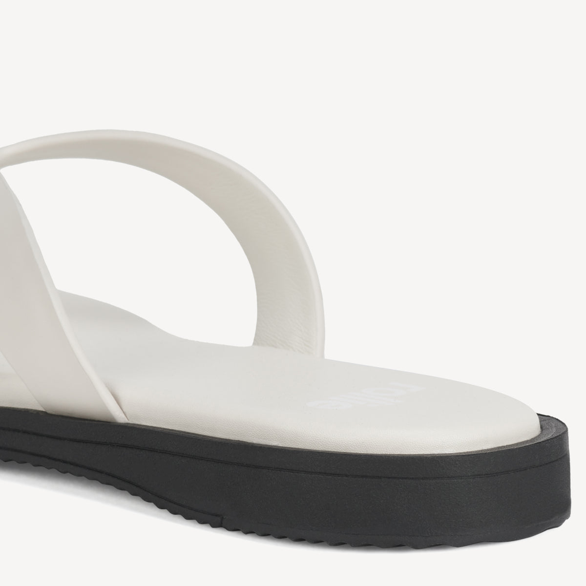 Square Toe Thong Bone/Black