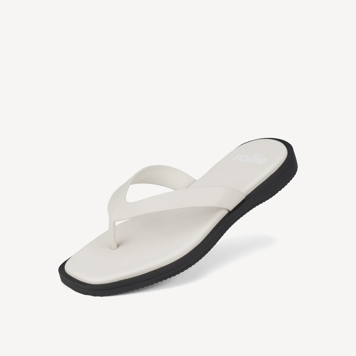 Square Toe Thong Bone/Black