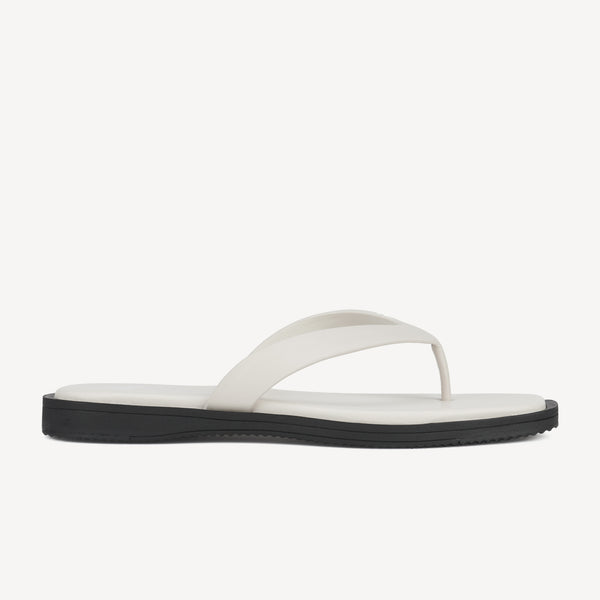 Square Toe Thong Bone/Black