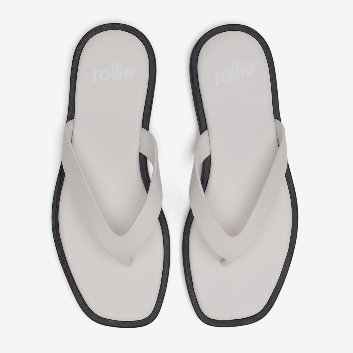 Square Toe Thong Bone/Black