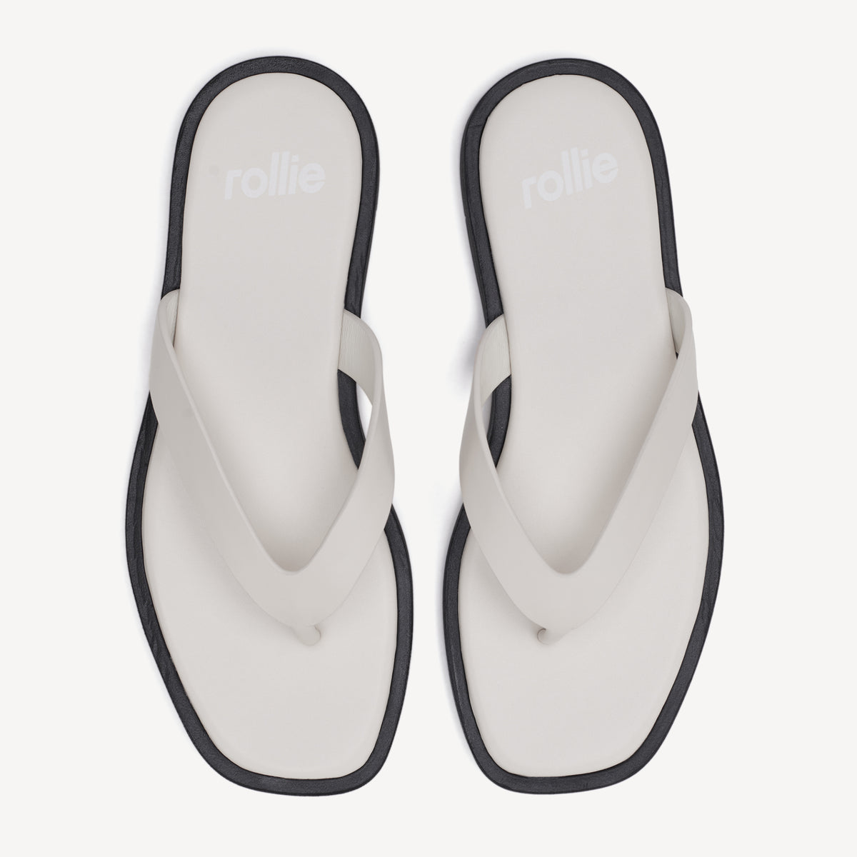 Square Toe Thong Bone/Black