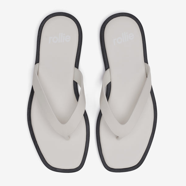 Square Toe Thong Bone/Black