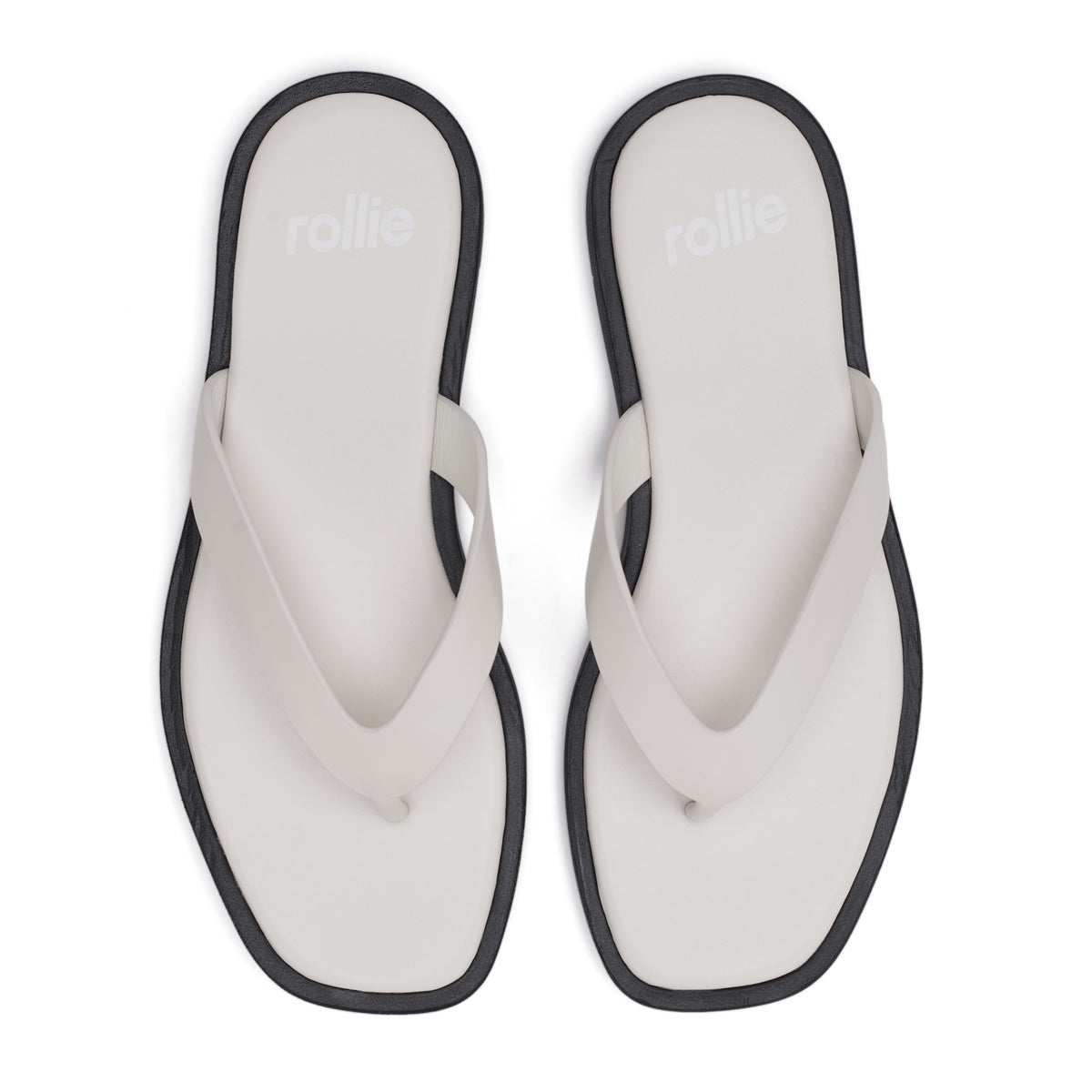 Square Toe Thong Bone/Black