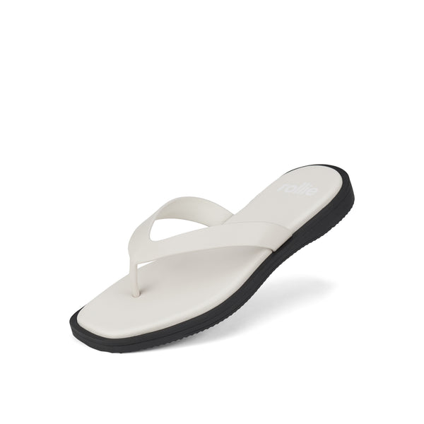 Square Toe Thong Bone/Black