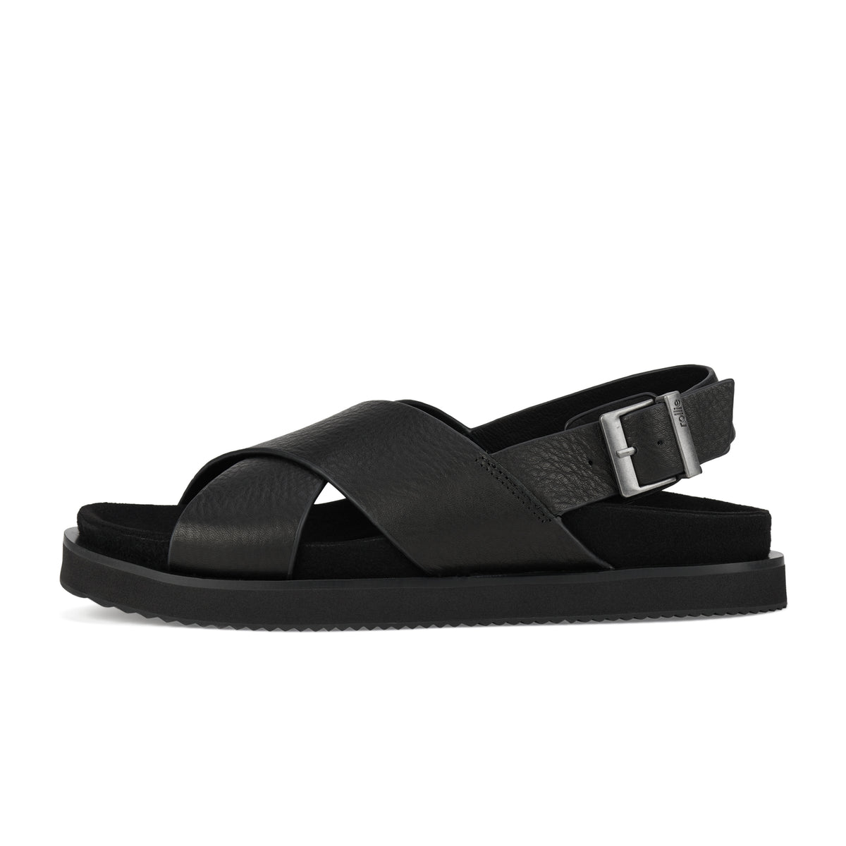Rhodes Cross Sandal Black Tumble