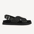 Rollie Rhodes Cross Sandal Black Tumble — women's sandal, side profile