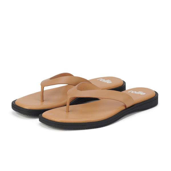 Square Toe Thong Tan/Black