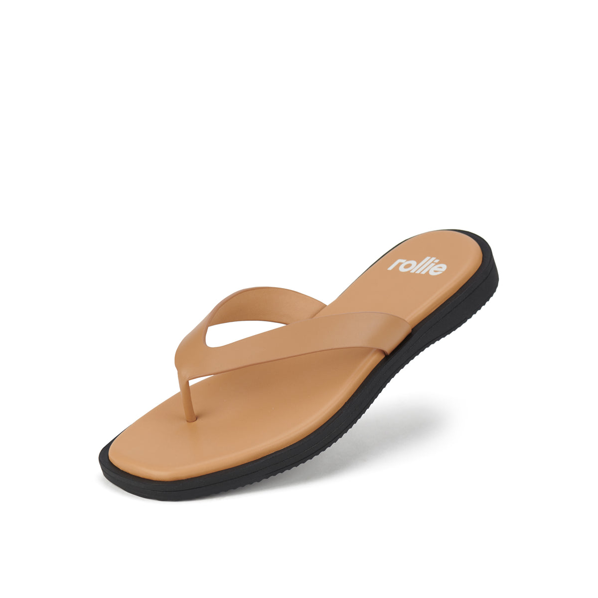 Square Toe Thong Tan/Black