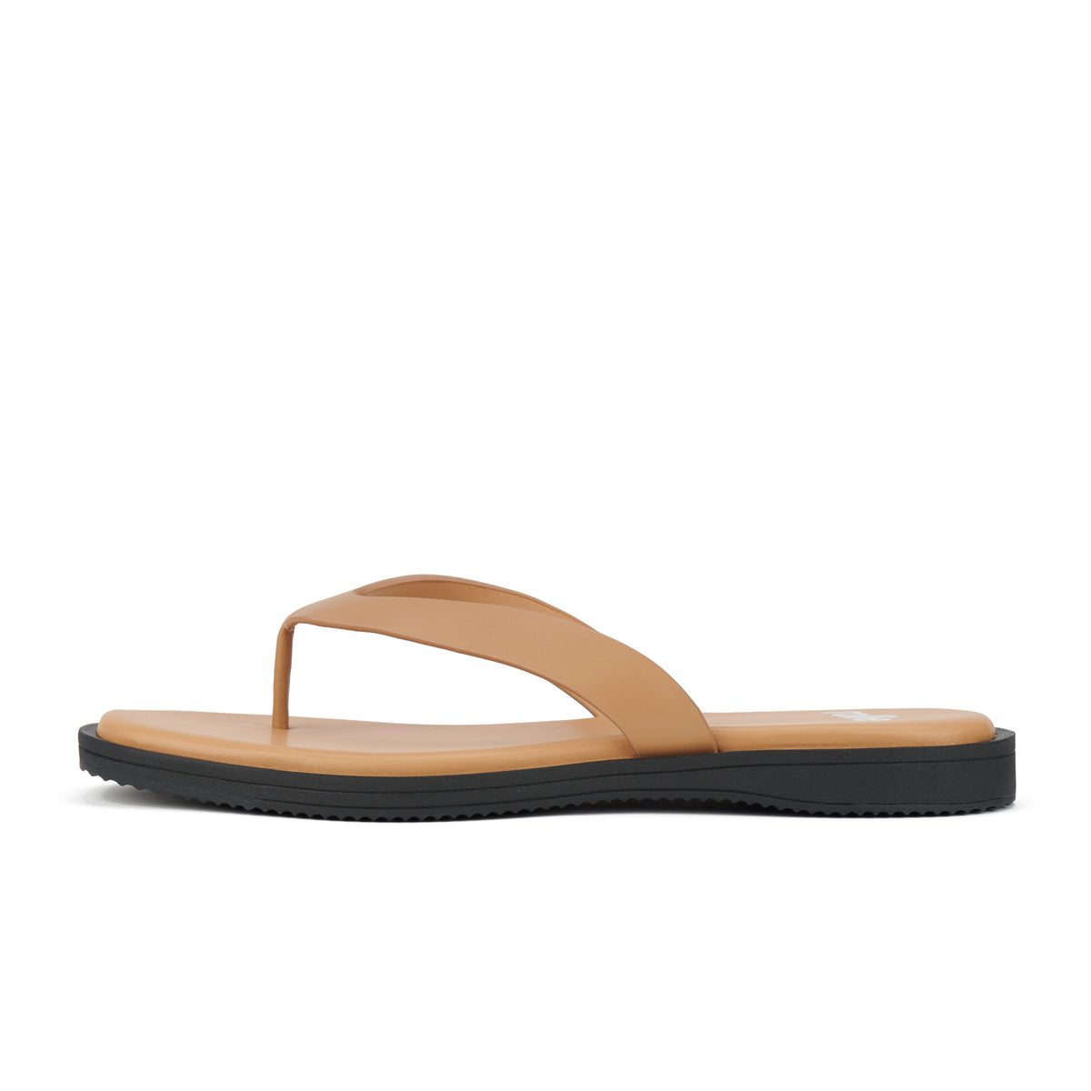 Square Toe Thong Tan/Black