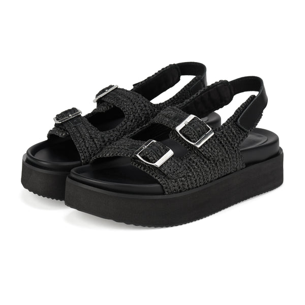 Ace Sandal Weave All Black