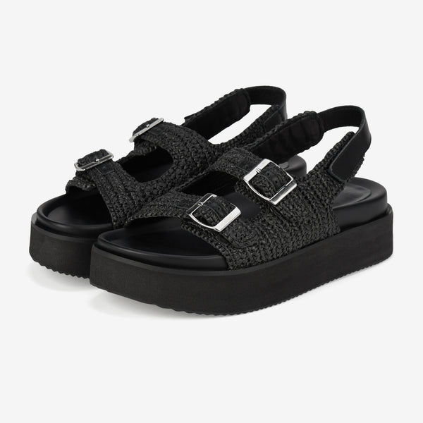 Ace Sandal Weave All Black