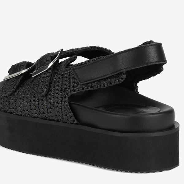 Ace Sandal Weave All Black
