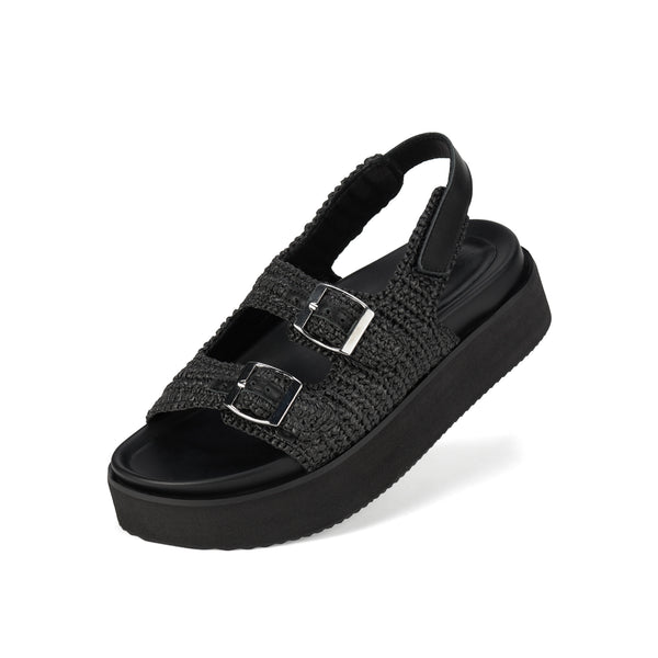 Ace Sandal Weave All Black