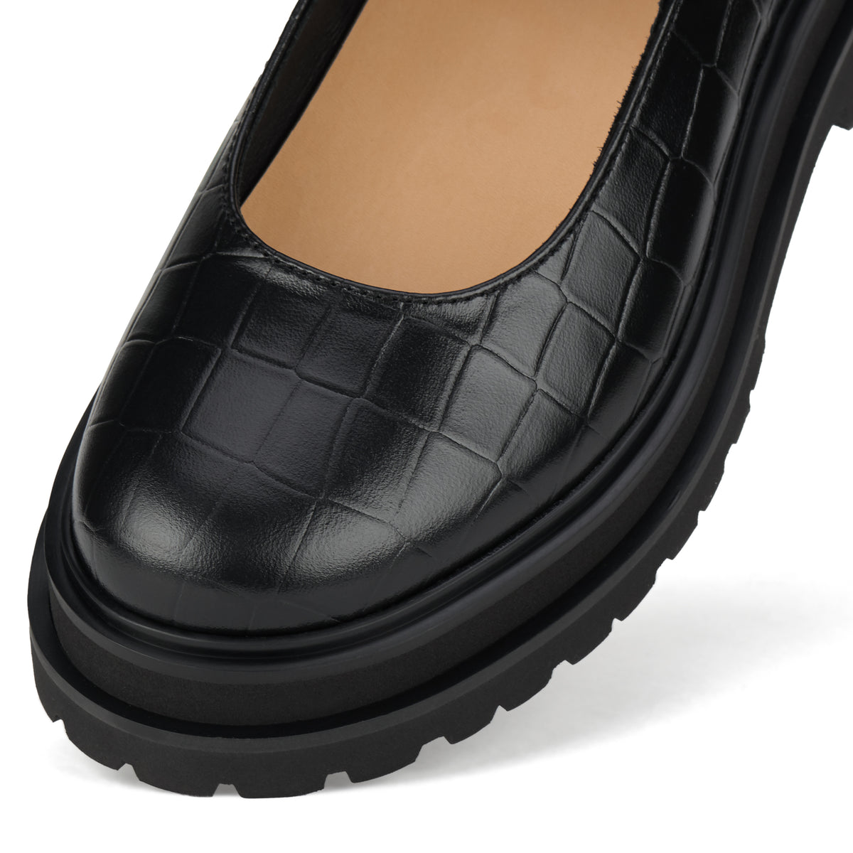 Mary Jane Step Black Croc