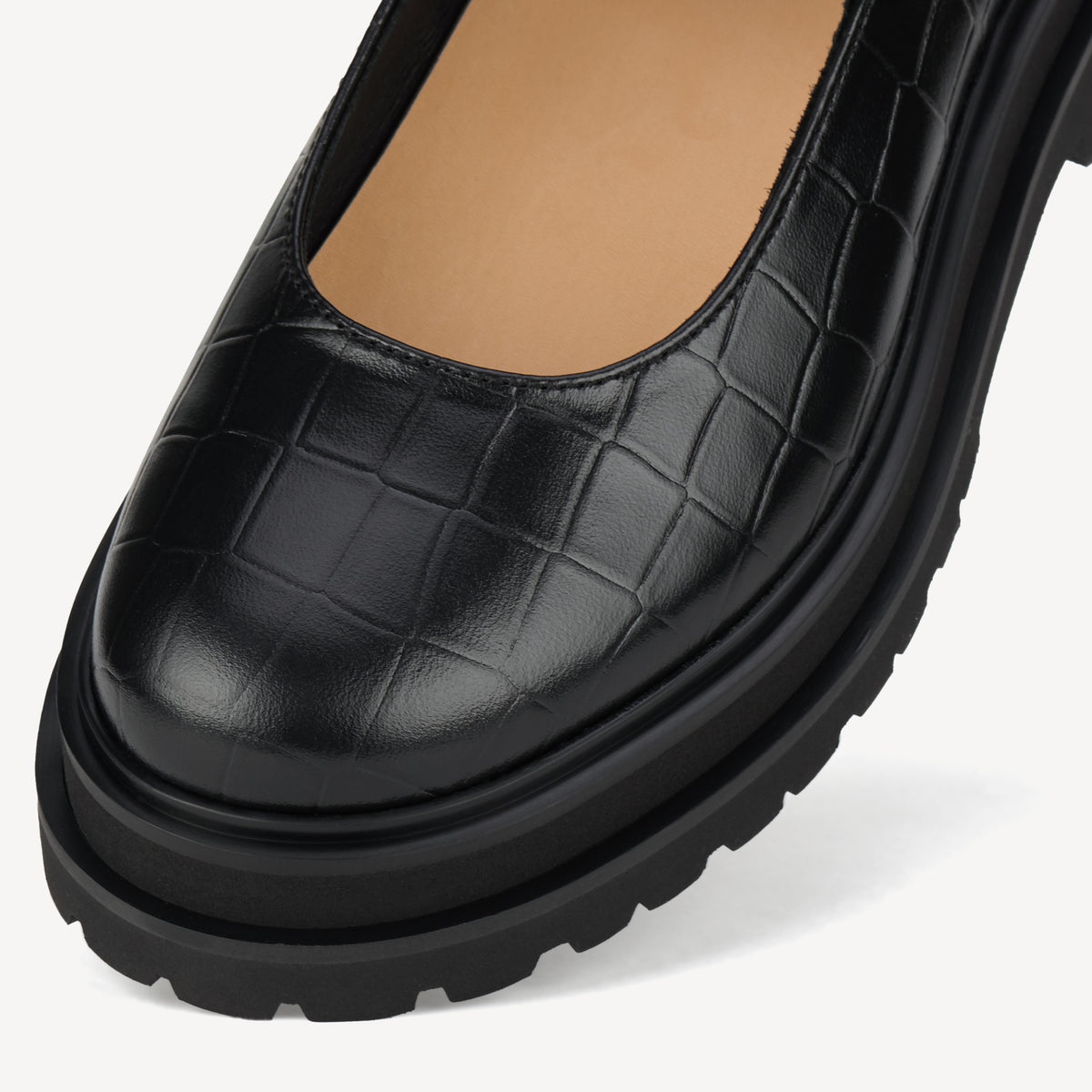 Mary Jane Step Black Croc