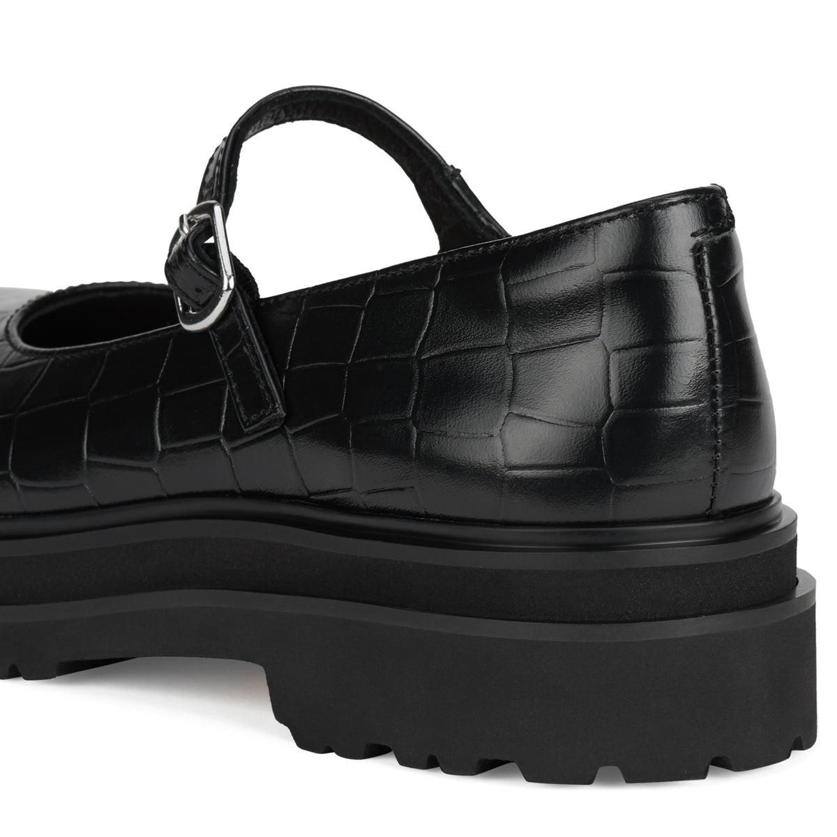 Mary Jane Step Black Croc