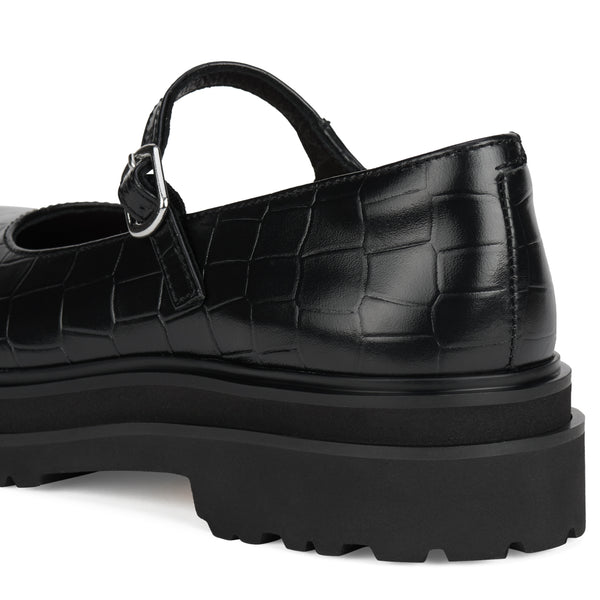 Mary Jane Step Black Croc