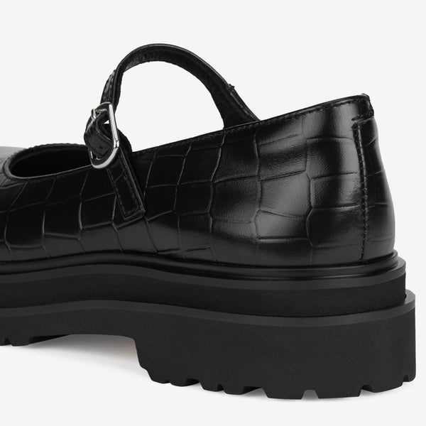 Mary Jane Step Black Croc