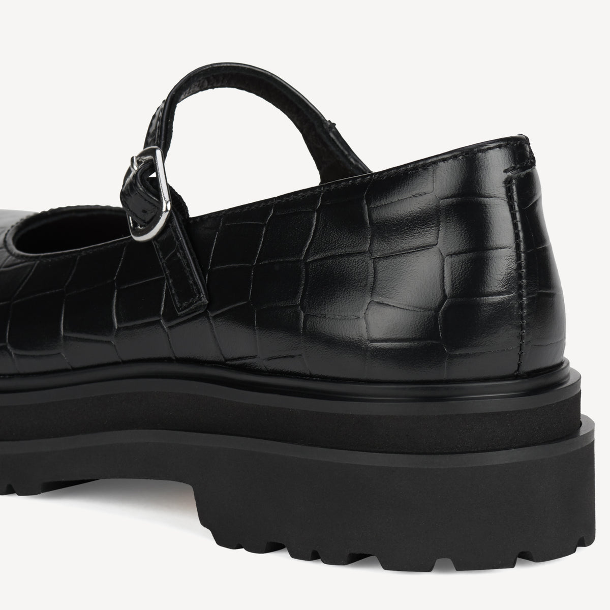 Mary Jane Step Black Croc
