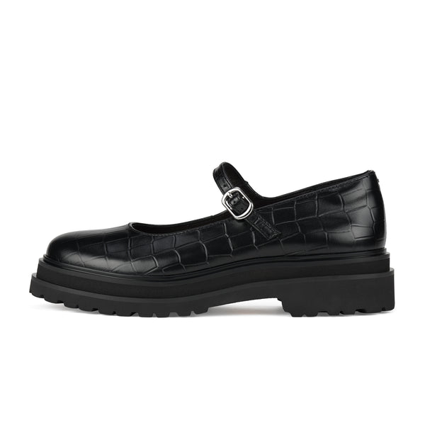 Mary Jane Step Black Croc