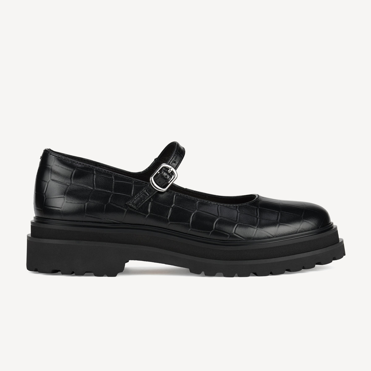 Mary Jane Step Black Croc