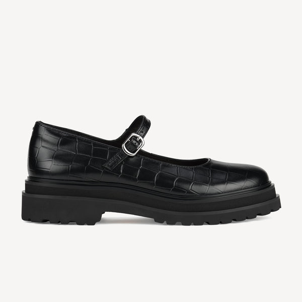 Mary Jane Step Black Croc