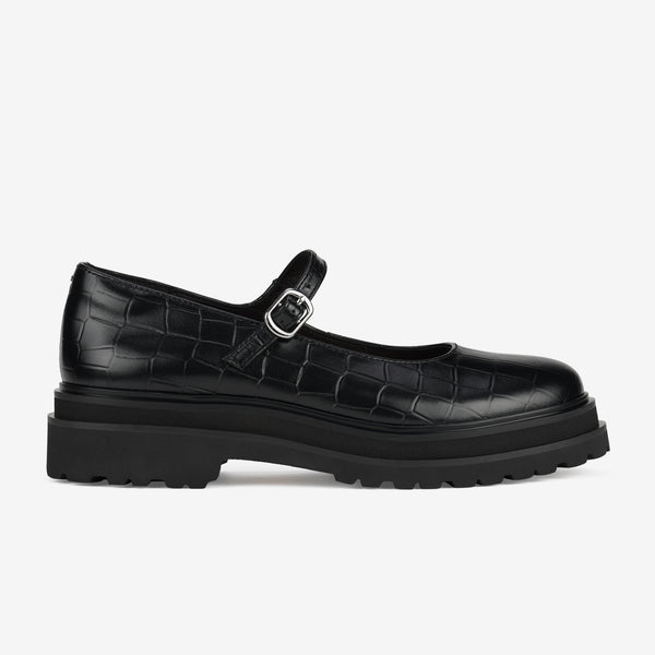 Mary Jane Step Black Croc